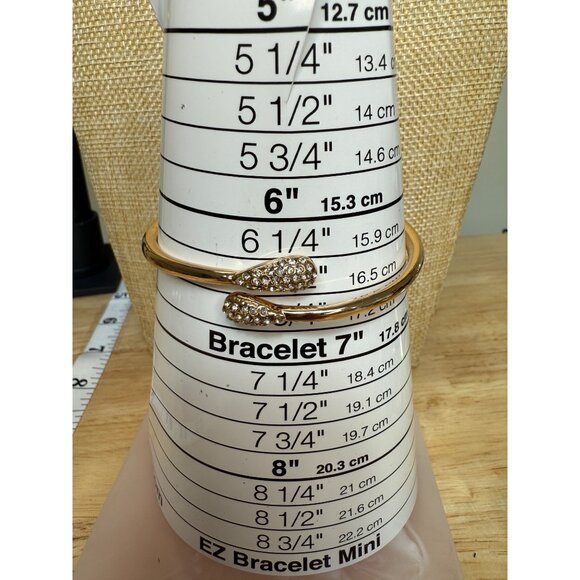 Monet Gold-Tone Hinged Bracelet With Rhinestone Embellishments & Secure Closure - Picture 12 of 13